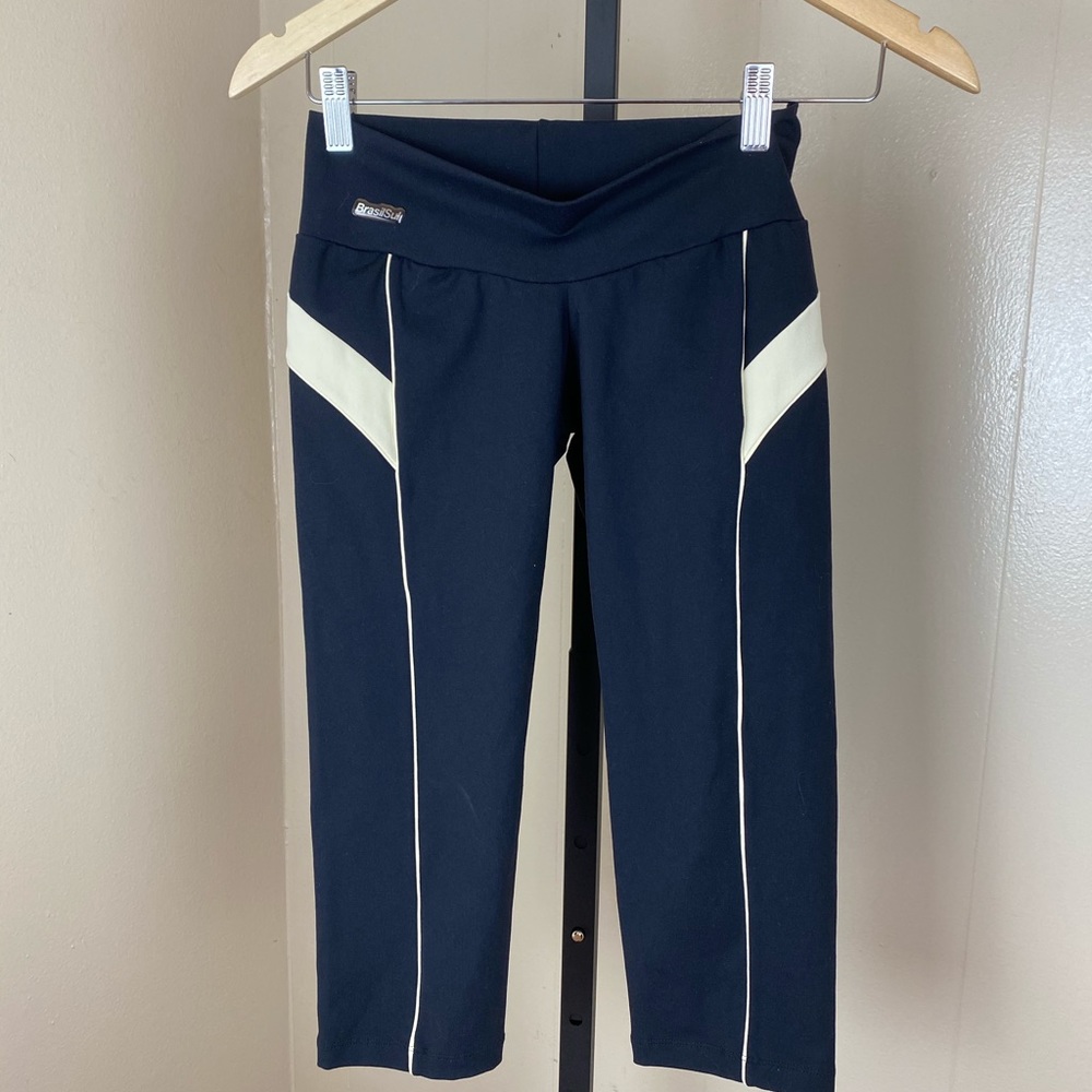 BrasilSul Black and Tan Capri Leggings